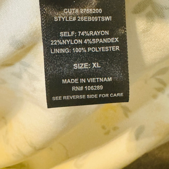 NWT Francesca's Nichole Yellow Floral Print Waist Dress Sz XL - Picture 11 of 11